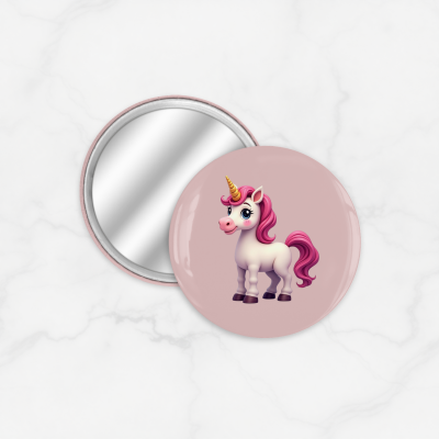 Cermin Bulat Lucu Edisi Unicorn